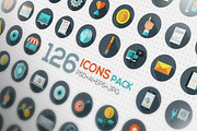 126 Flat Designed Icons Set