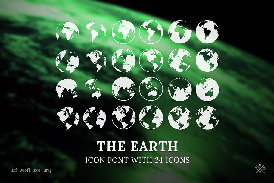 The Earth - Icon font with 24 icons in Icon Fonts - product preview 8