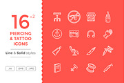 Tattoo and Piercing Icons