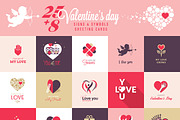Set of Love Icons and Greeting Cards