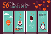 Set of Valentines Day Greeting Cards