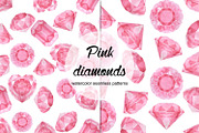 Watercolor pink diamonds patterns