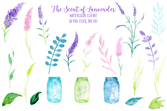 Watercolor The Scent of Lavender in Illustrations - product preview 1