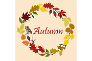Autumnal leaves frame