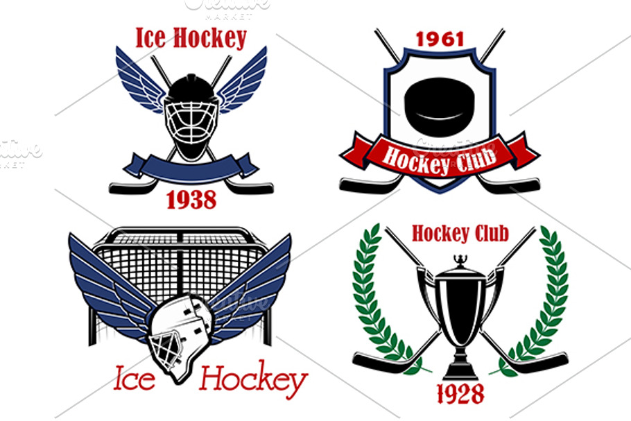 Ice hockey game badges and icons in Icons - product preview 8