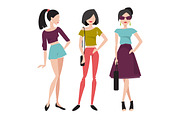 Three fashionable girl