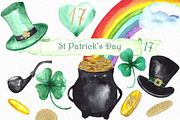St Patrick's day. Watercolor clipart