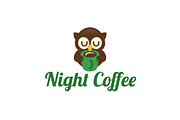 Night Coffee Logo Template