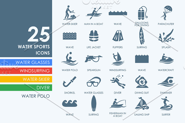 25 Water Sports icons