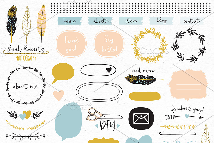 Design elements blog kit in Social Media Templates - product preview 8