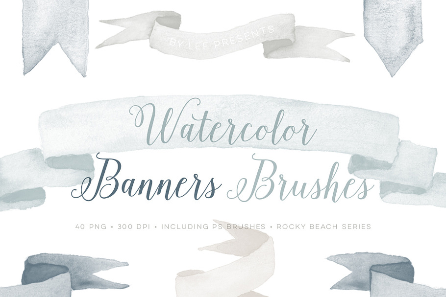 Watercolor Photoshop Brushes Banners