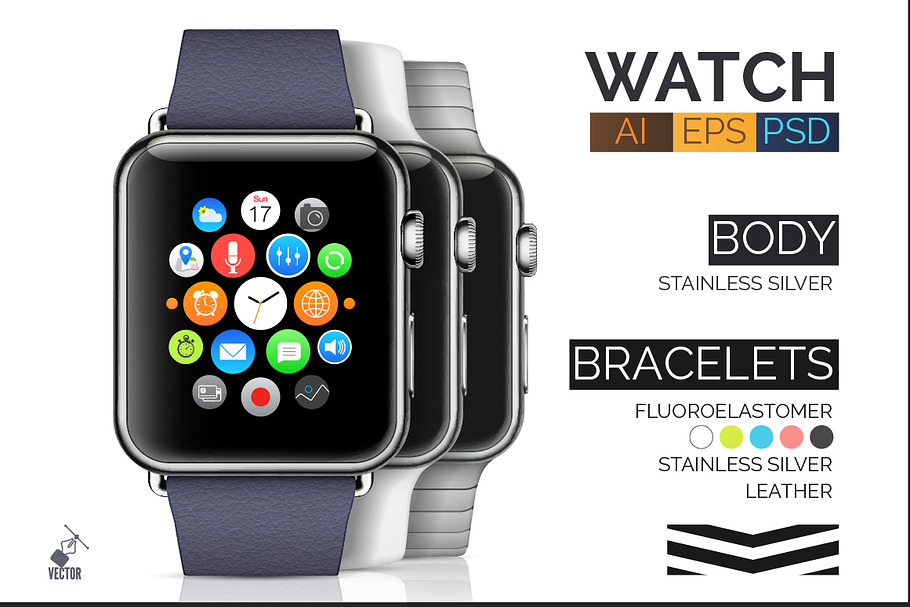 Stainless Apple Watch(AI+PSD) +BONUS in Mobile & Web Mockups - product preview 8
