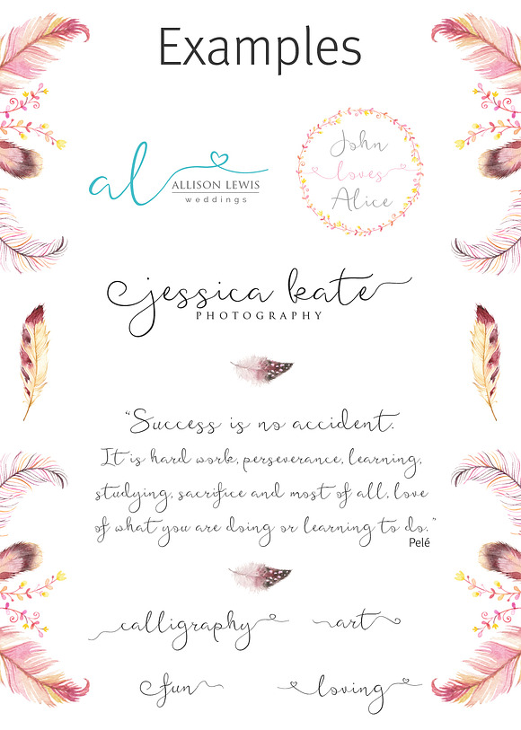 featherly font wedding font in Wedding Fonts - product preview 6