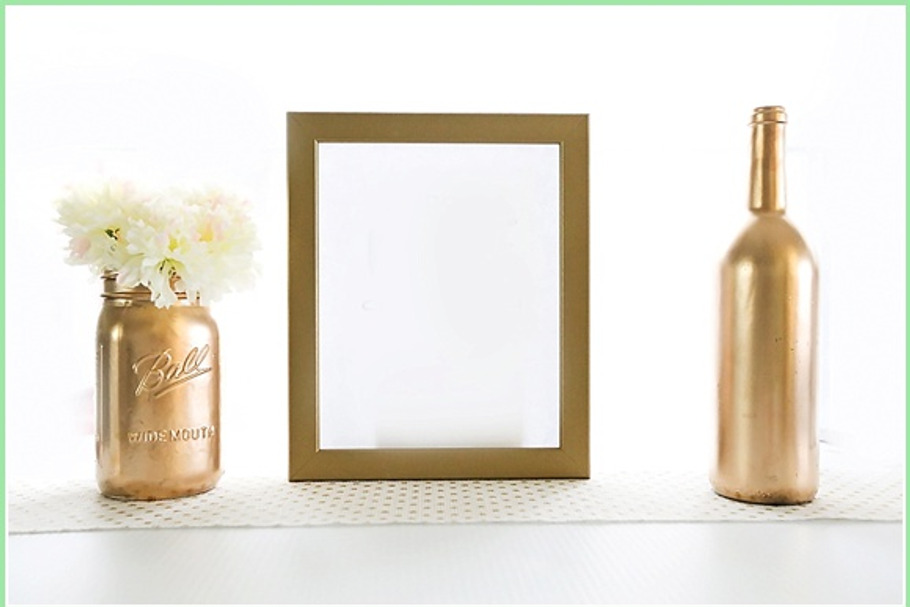 Gold on Gold Frame mock up in Print Mockups - product preview 8