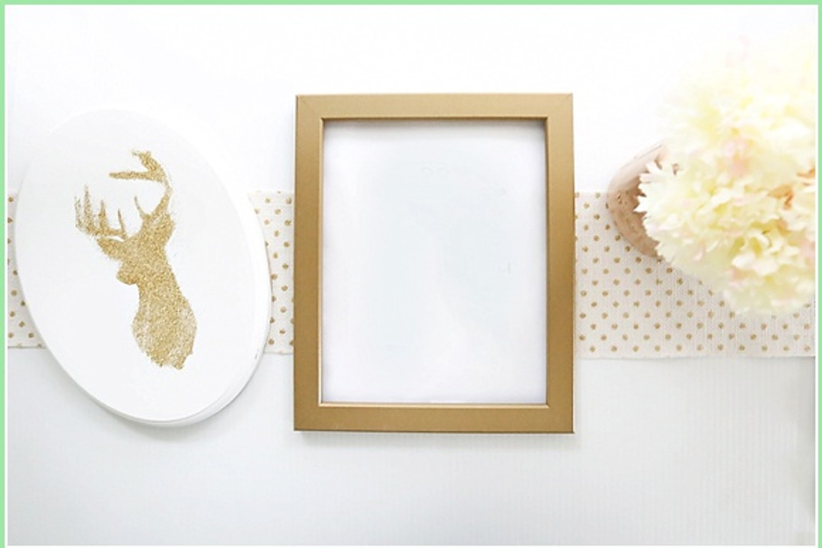 Gold frame and glitter mock up in Print Mockups - product preview 8