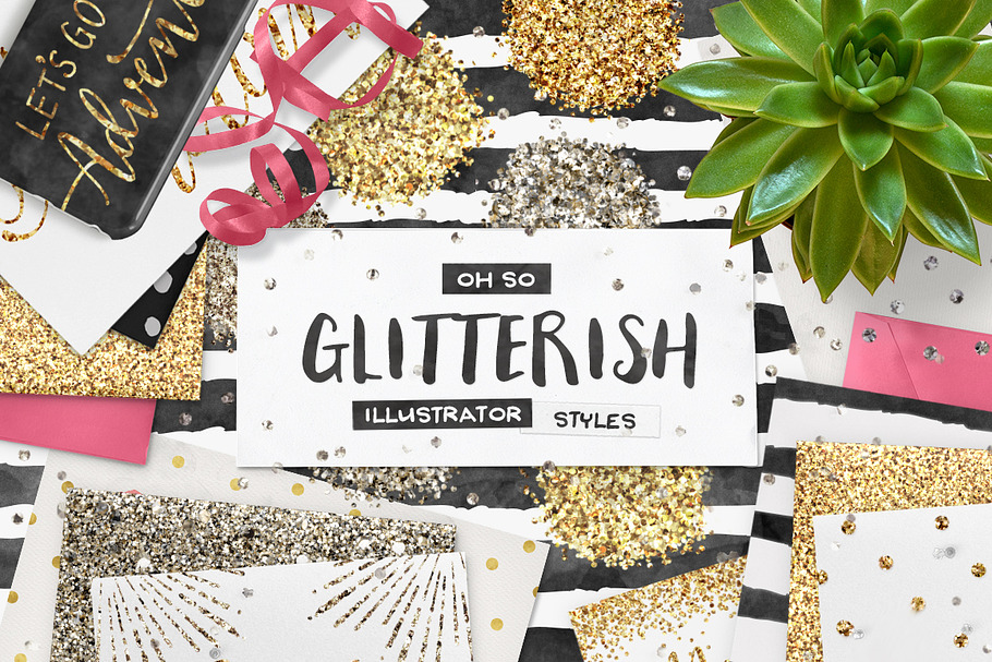 100 Glitter Ai Swatches + Extras! in Photoshop Layer Styles - product preview 8
