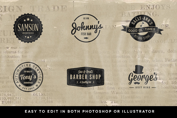 Vintage Logos - Volume 1 in Logo Templates - product preview 1
