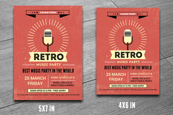 Retro Music Club Party Flyer-V190
