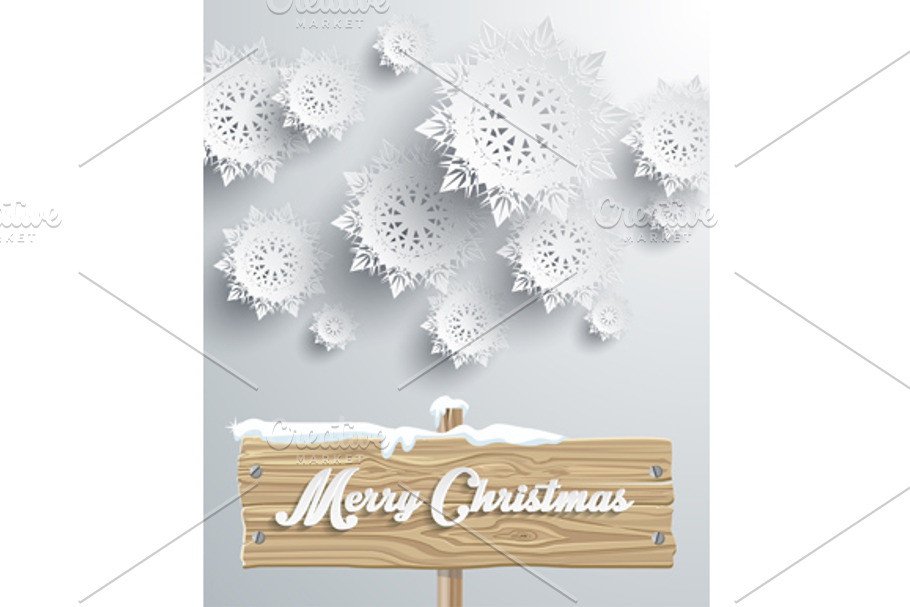 Merry Christmas Board Snowflake in Illustrations - product preview 8
