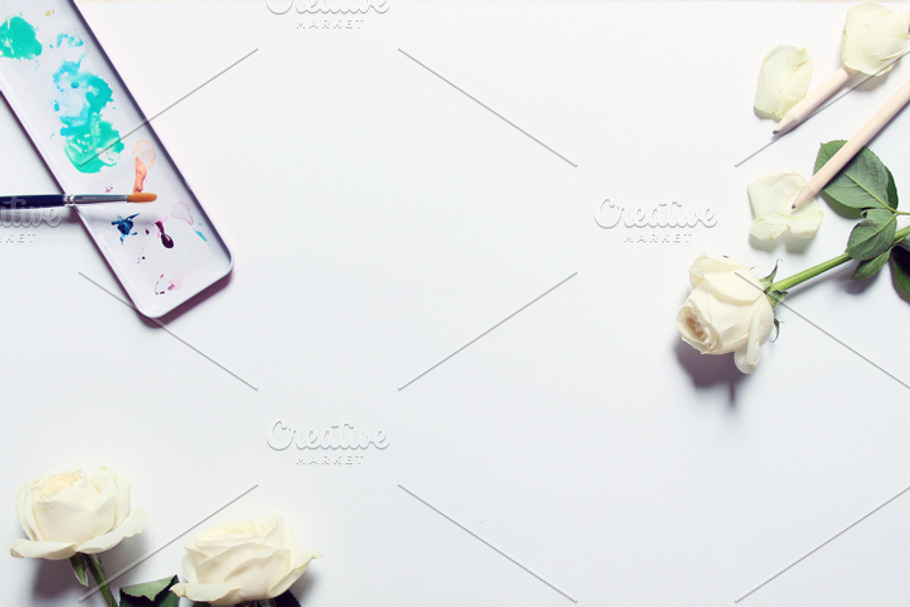 White Roses Stock Mockup in Print Mockups - product preview 8