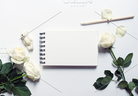 White Roses Stock Mockup in Print Mockups - product preview 2