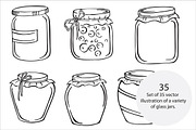 Glass jars, vector