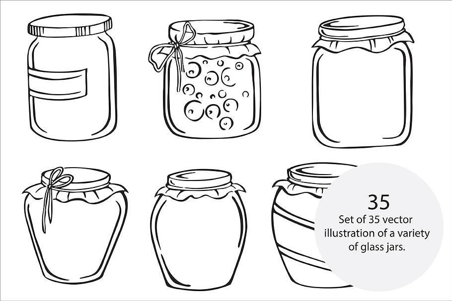 Glass jars, vector in Illustrations - product preview 8