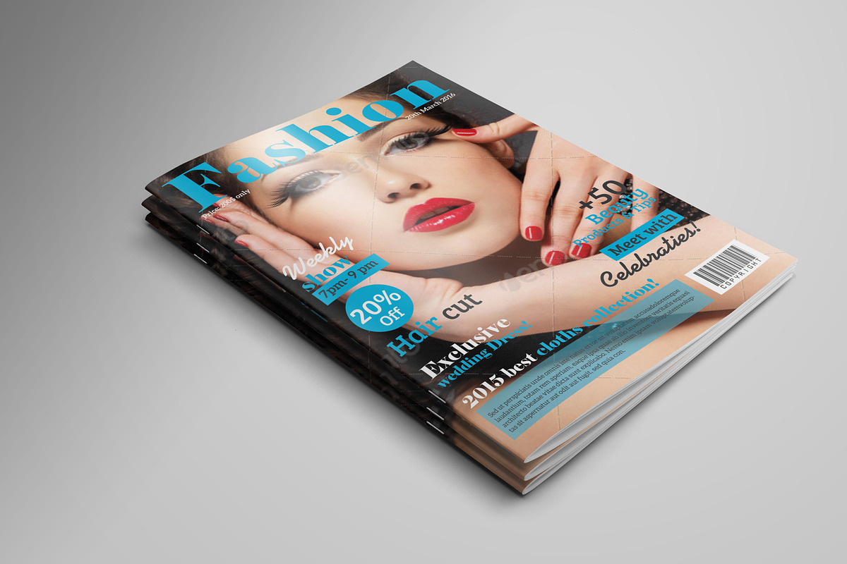 Fashion Magazine Cover in Magazine Templates - product preview 8