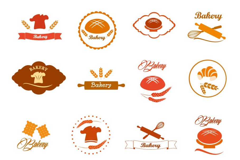 Bakery logo badges and labels set