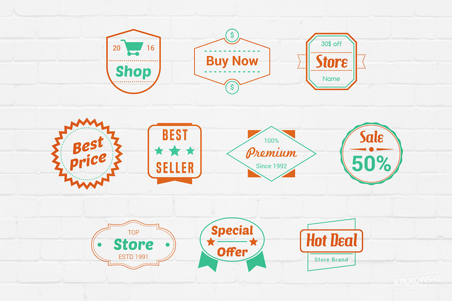 Store Badges Logos in Logo Templates - product preview 8