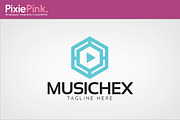 Music Hex Logo Template