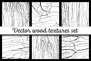 Vector wood cracks textures set