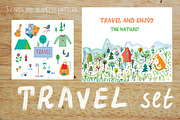 Tourism and travel vector set