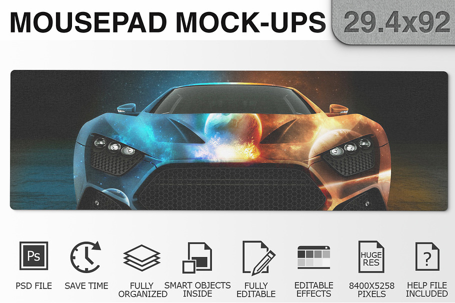 Mousepad Mockups - 29.4x92 - 1 in Mobile & Web Mockups - product preview 8