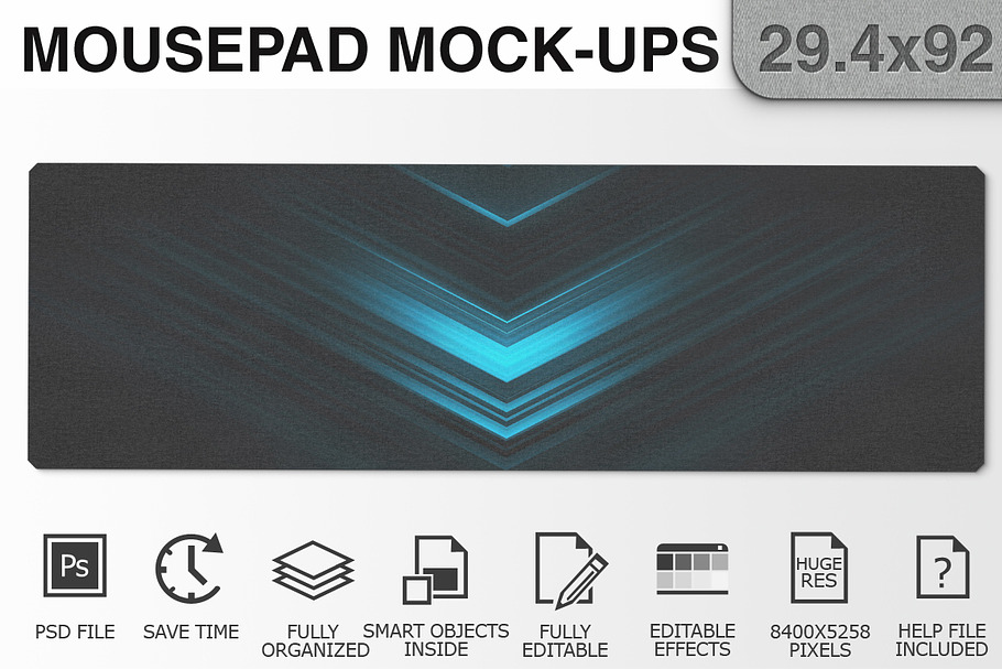 Mousepad Mockups - 29.4x92 - 3 in Mobile & Web Mockups - product preview 8