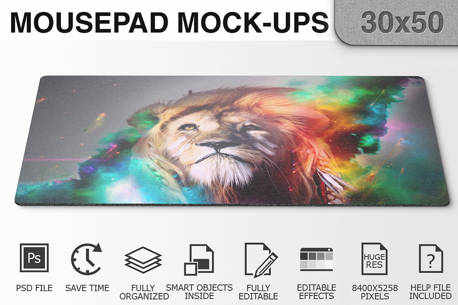 Mousepad Mockups - 30x50 - 1 in Mobile & Web Mockups - product preview 8