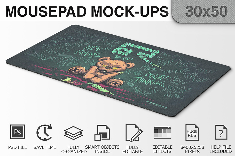 Mousepad Mockups - 30x50 - 3 in Mobile & Web Mockups - product preview 8