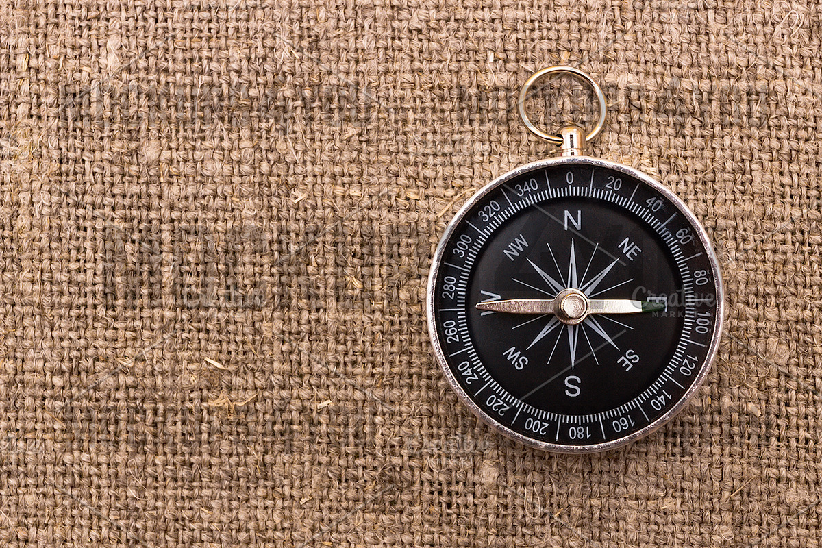 Mockup. Compass on sackcloth. in Product Mockups - product preview 8