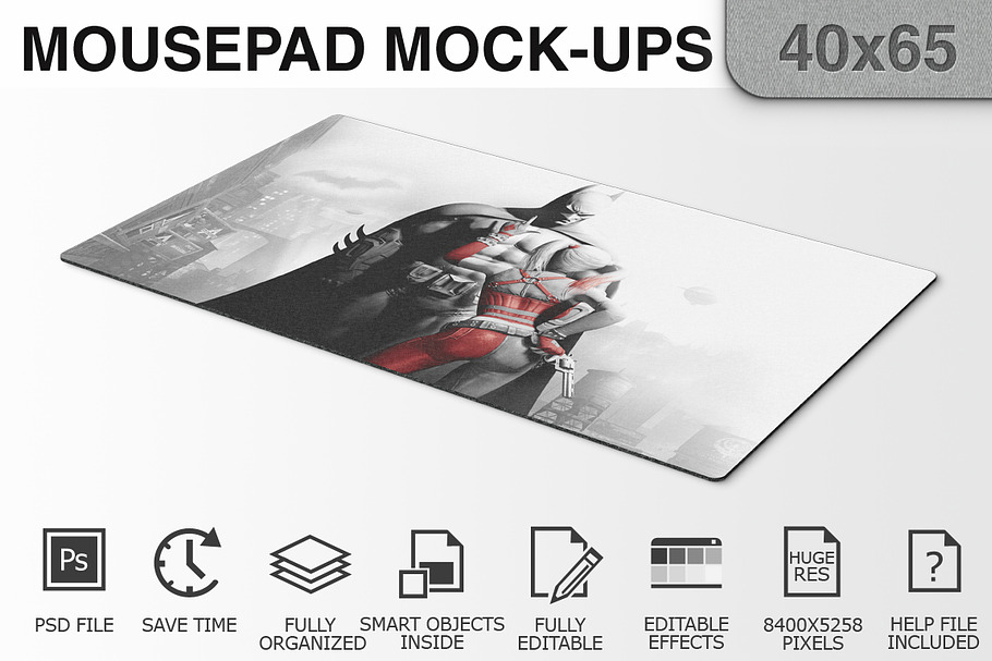 Mousepad Mockups - 40x65 - 1 in Mobile & Web Mockups - product preview 8