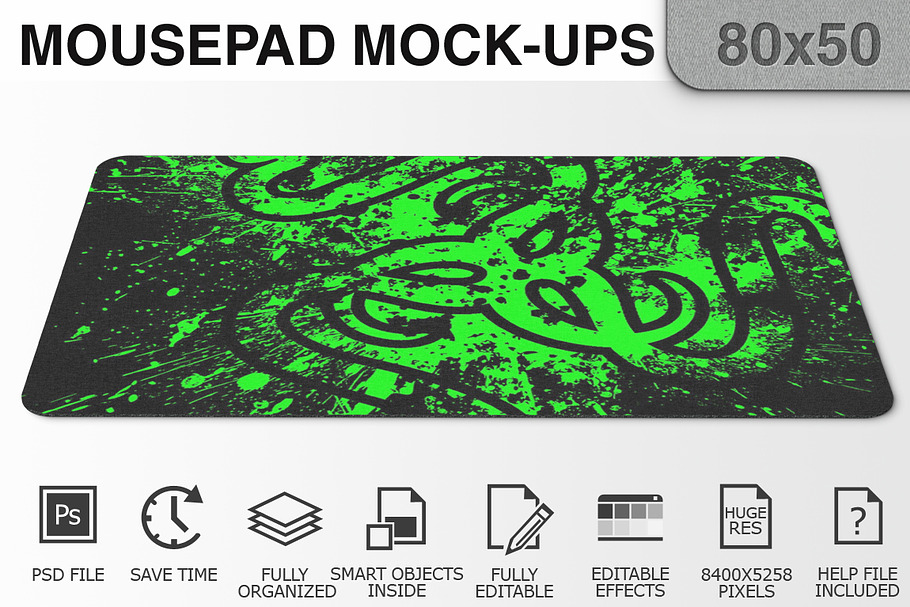 Mousepad Mockups - 80x50 - 2 in Mobile & Web Mockups - product preview 8