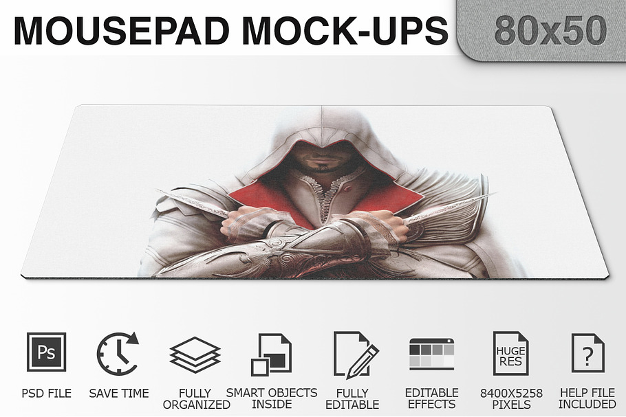 Mousepad Mockups - 80x50 - 3 in Mobile & Web Mockups - product preview 8