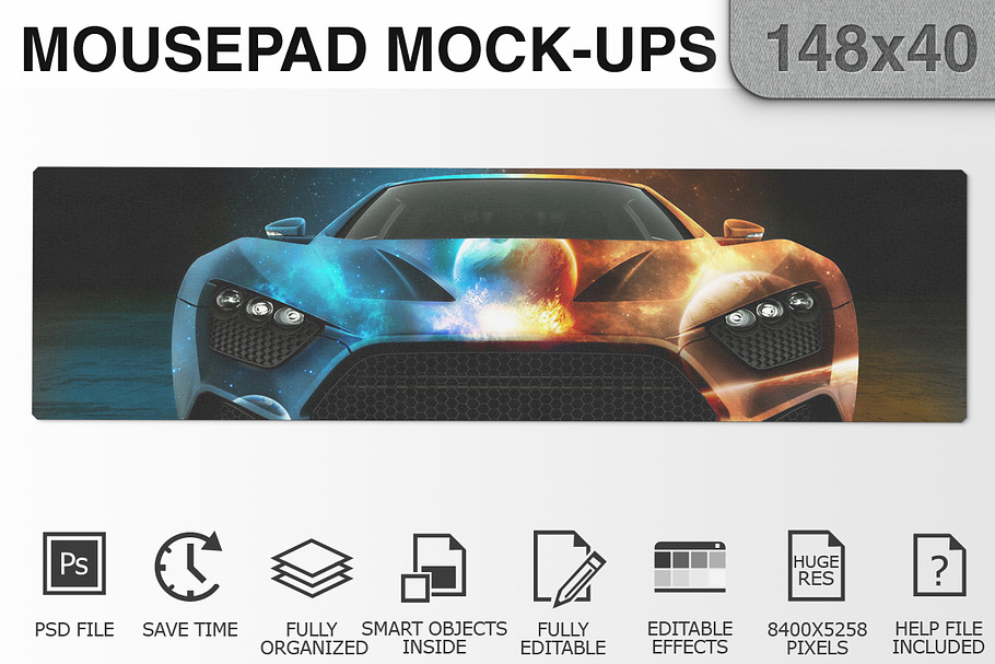 Mousepad Mockups - 148x40 - 3 in Mobile & Web Mockups - product preview 8
