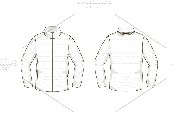 Anorak Jacket Fashion Flat Template | Creative Templates ~ Creative Market