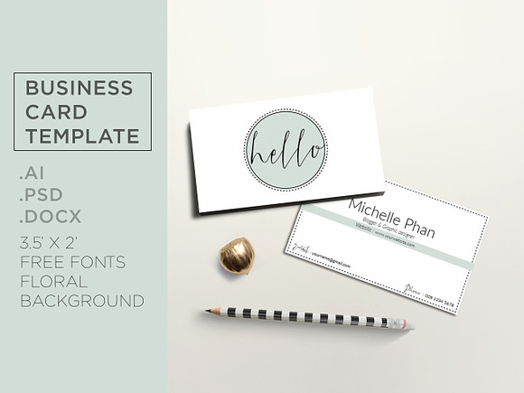 Elegant business card template in Business Card Templates - product preview 1