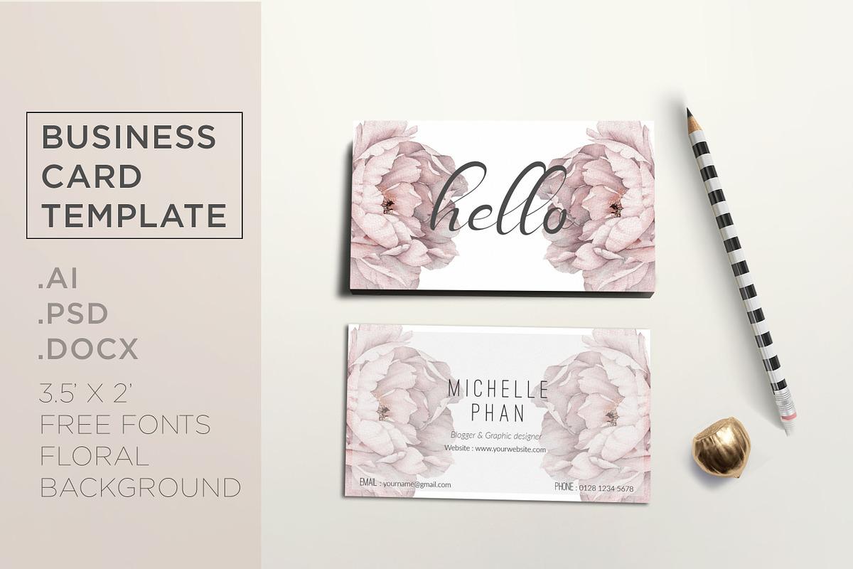 Elegant business card template in Business Card Templates - product preview 8