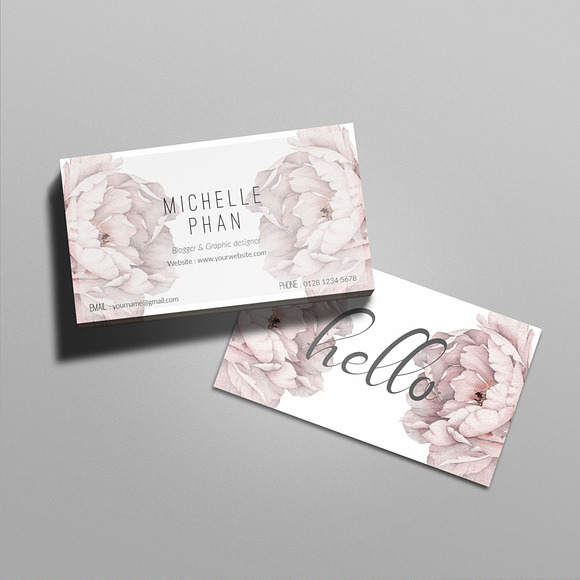 Elegant business card template in Business Card Templates - product preview 2