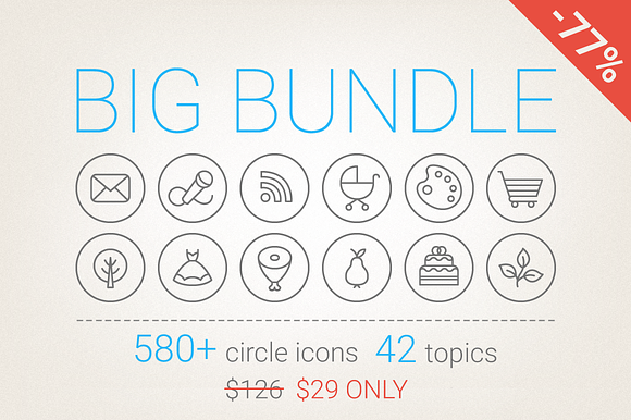 77% Off - Circle Icons Big Bundle in Circle Icons - product preview 2