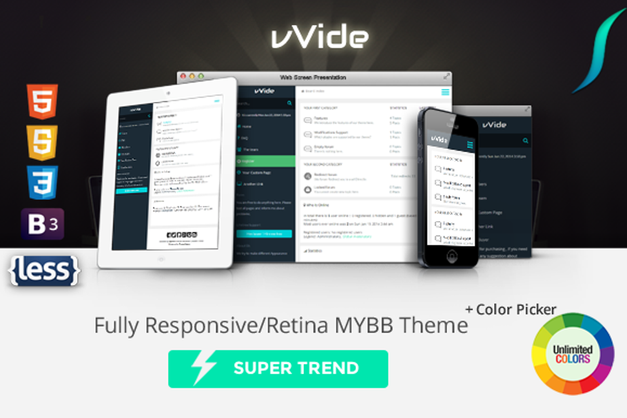 Wide - Fully Responsive MYBB Theme in HTML/CSS Themes - product preview 8