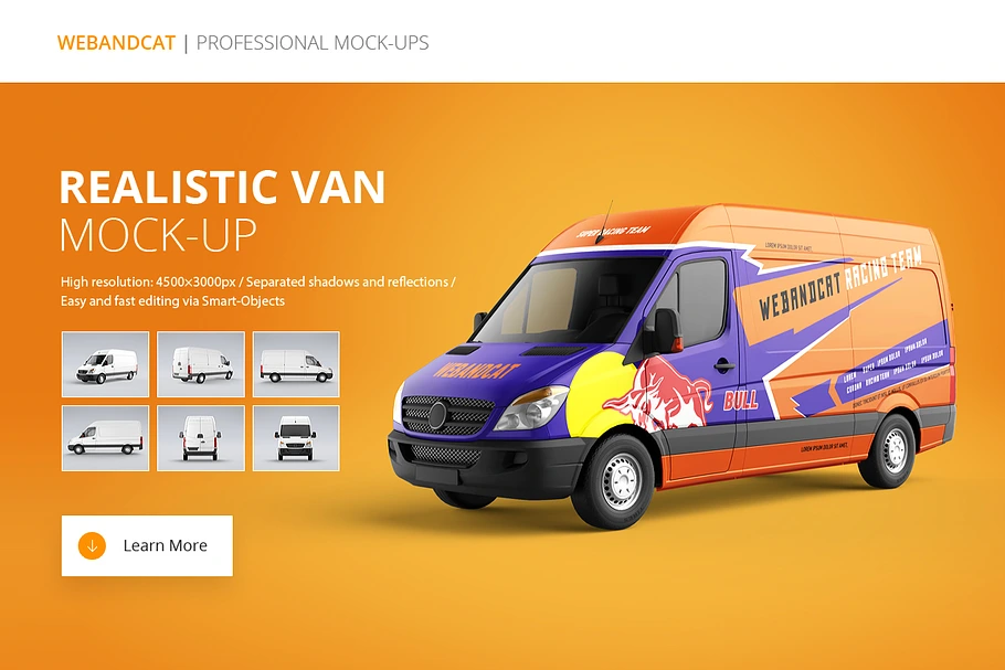 Van Mock-Up in Mockup Templates - product preview 8