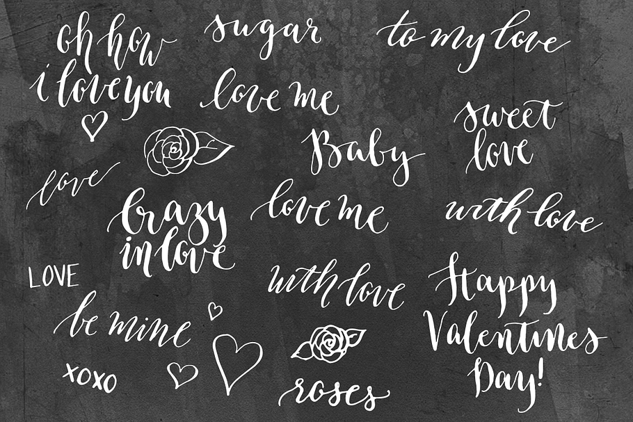 Valentine's Day Calligraphy Overlays